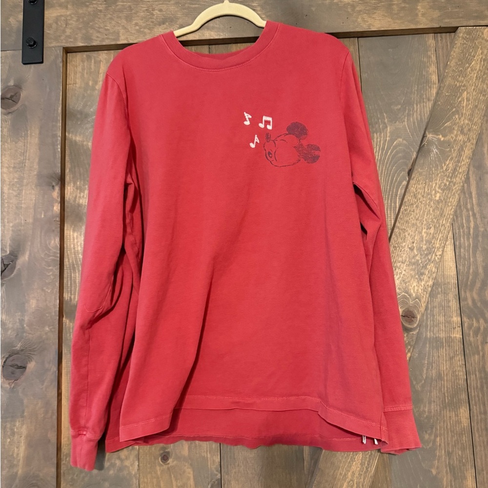 Red adults Disney Mickey Mouse Long Sleeve Shirt